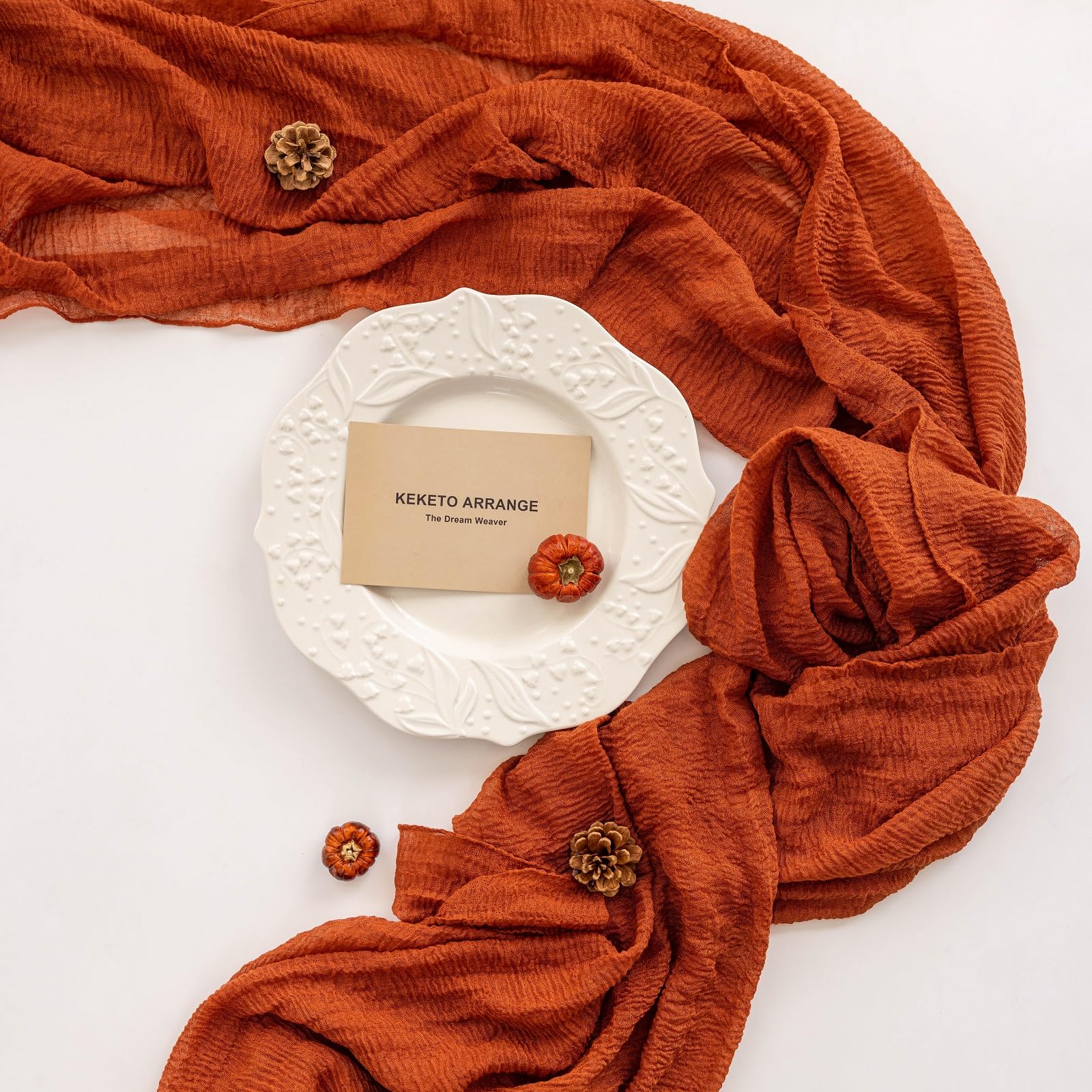 Table Runner Cheese Cloth Rustic Gauze Cheesecloth Table Runner 120 Inch 10 FT Sheer Boho Home Decorations