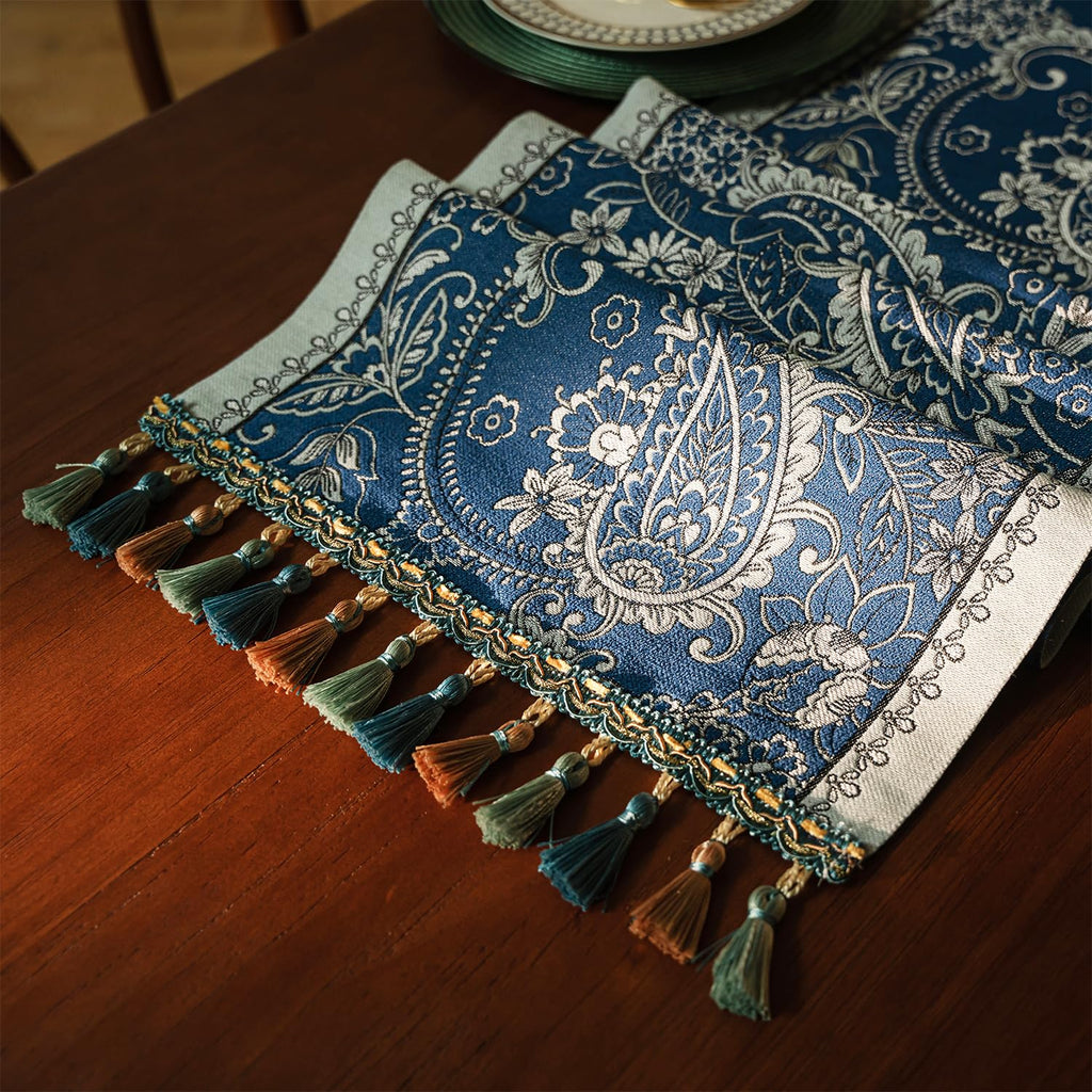 Retro-Luxury Tassels Table Runner Series for Kitchen Dining Table