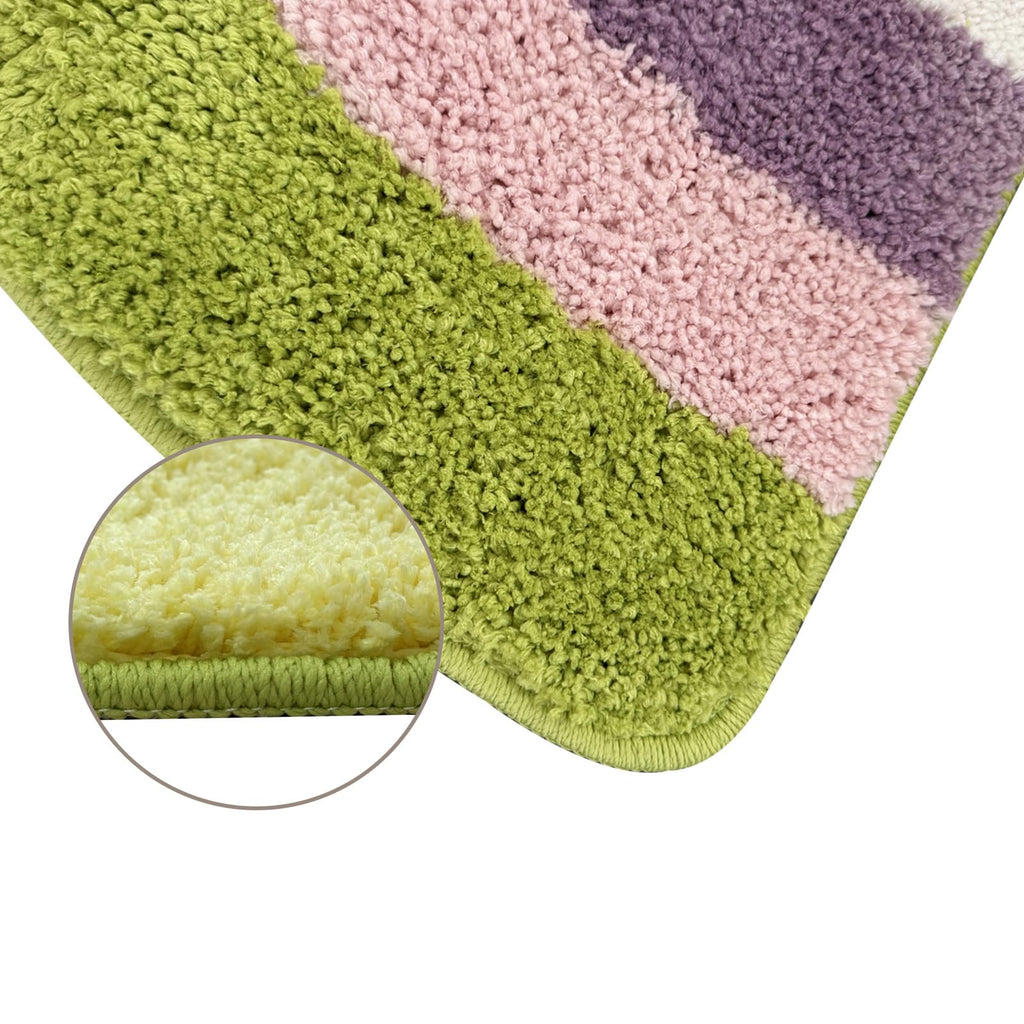 Rainbow Bathroom Rug Half Circle Bath Area Rug Doormat Rainbow Bath Mat Small Kids Room Throw Rug Water Absorbent Quick Dry 17.7"x27.6"