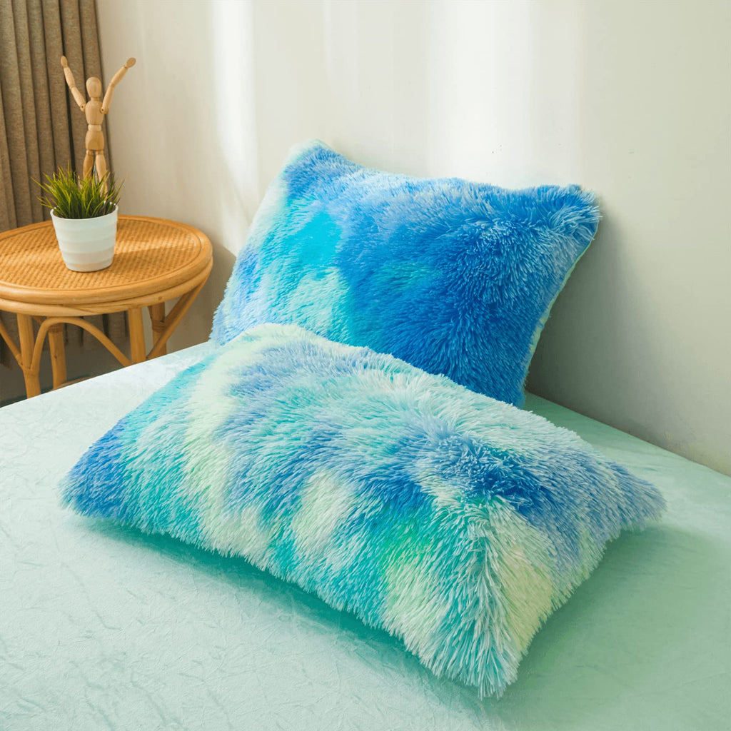 Fluffy Faux Fur Comforter Cover Set Queen - Ultra Soft Plush Bedding Sets 3 Pieces (1 Fluffy Duvet Cover + 2 Faux Fur Pillow case) Cute Bed Set