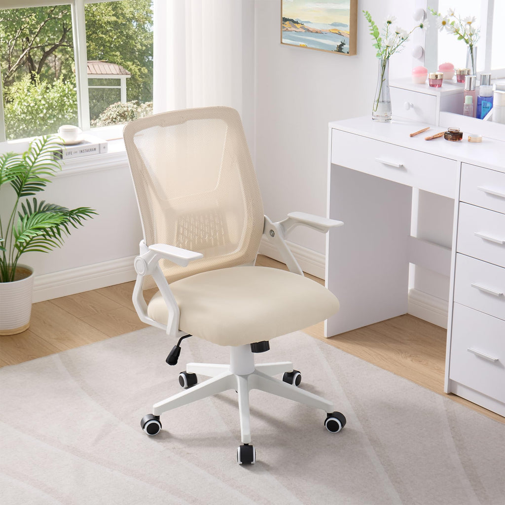 Mid-Back Swivel Ergonomic Office Chair with Adjustable Arms Mesh Lumbar Support