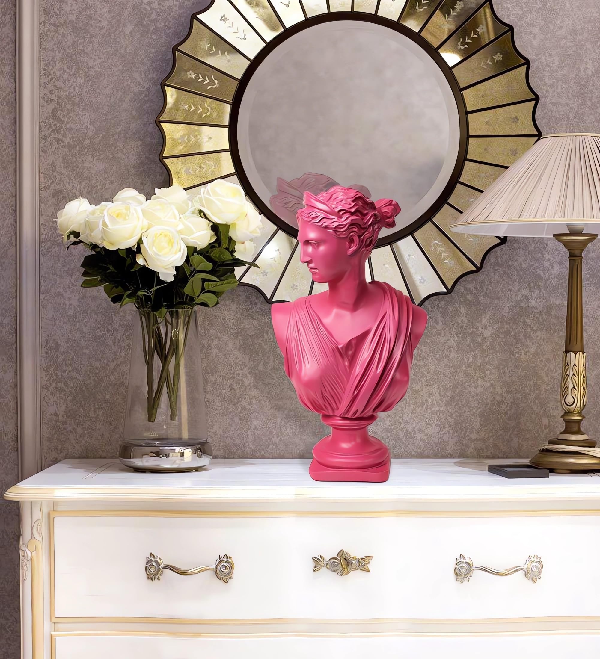 Greek Statue of Diana Goddess - Classic Roman Head Bust Greek Mythology Figurine Sculpture