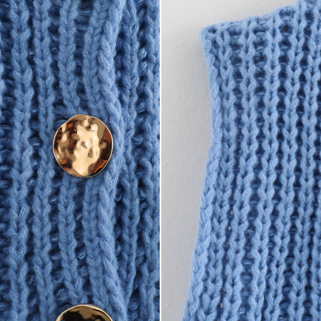 Women's Cropped Sweater Vest Cute Crewneck Button Down Sleeveless Crop Knit Cardigan with Pocket