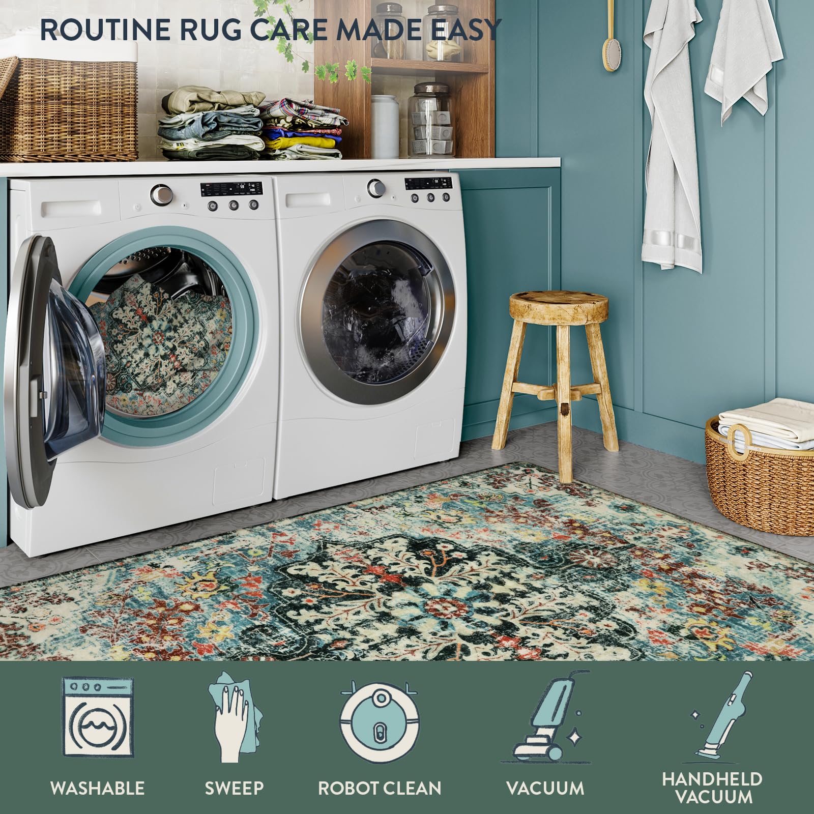 Floral Bohemian Medallion Area Rugs