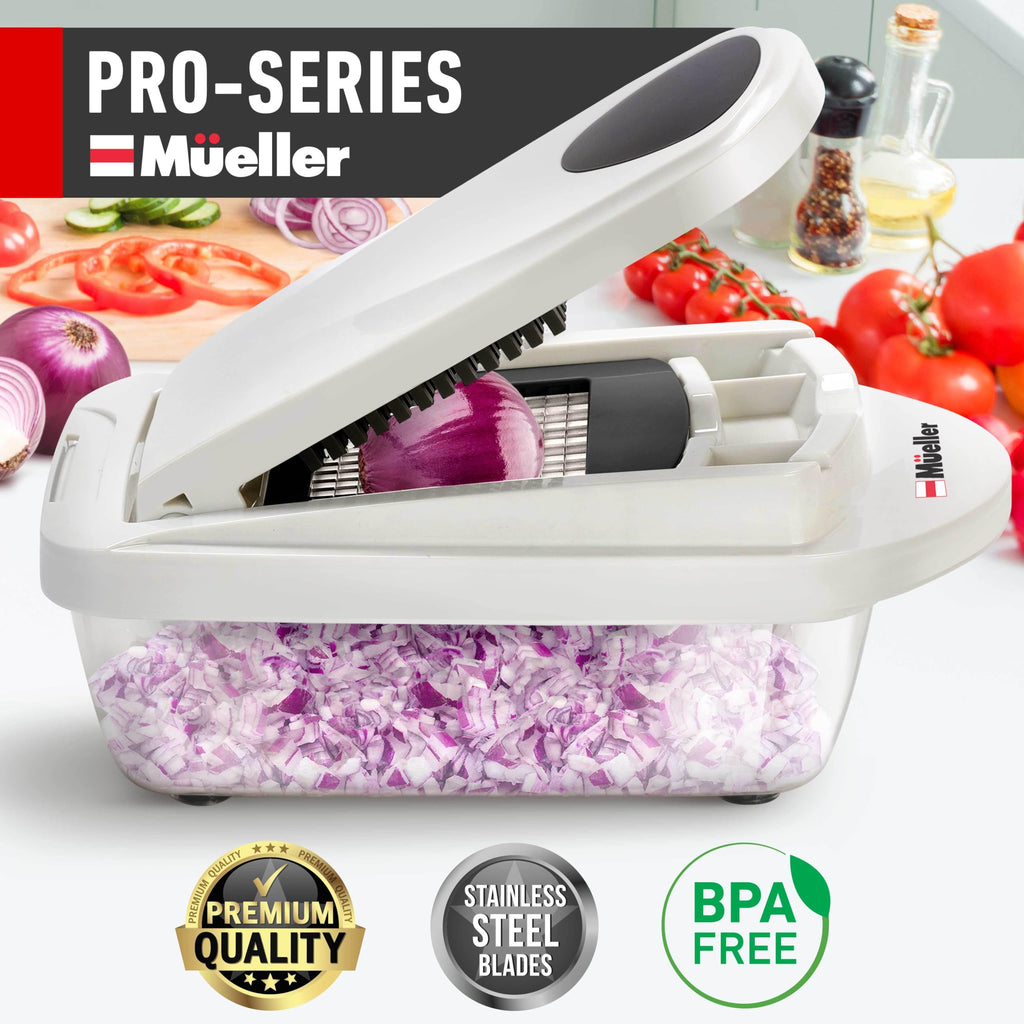 Mueller Pro-Series All-in-One, Mandoline Slicer for Kitchen, Food Chopper, Cucumber Slicer and Spiralizer, Cutter, Dicer, Grater, Kitchen Essentials