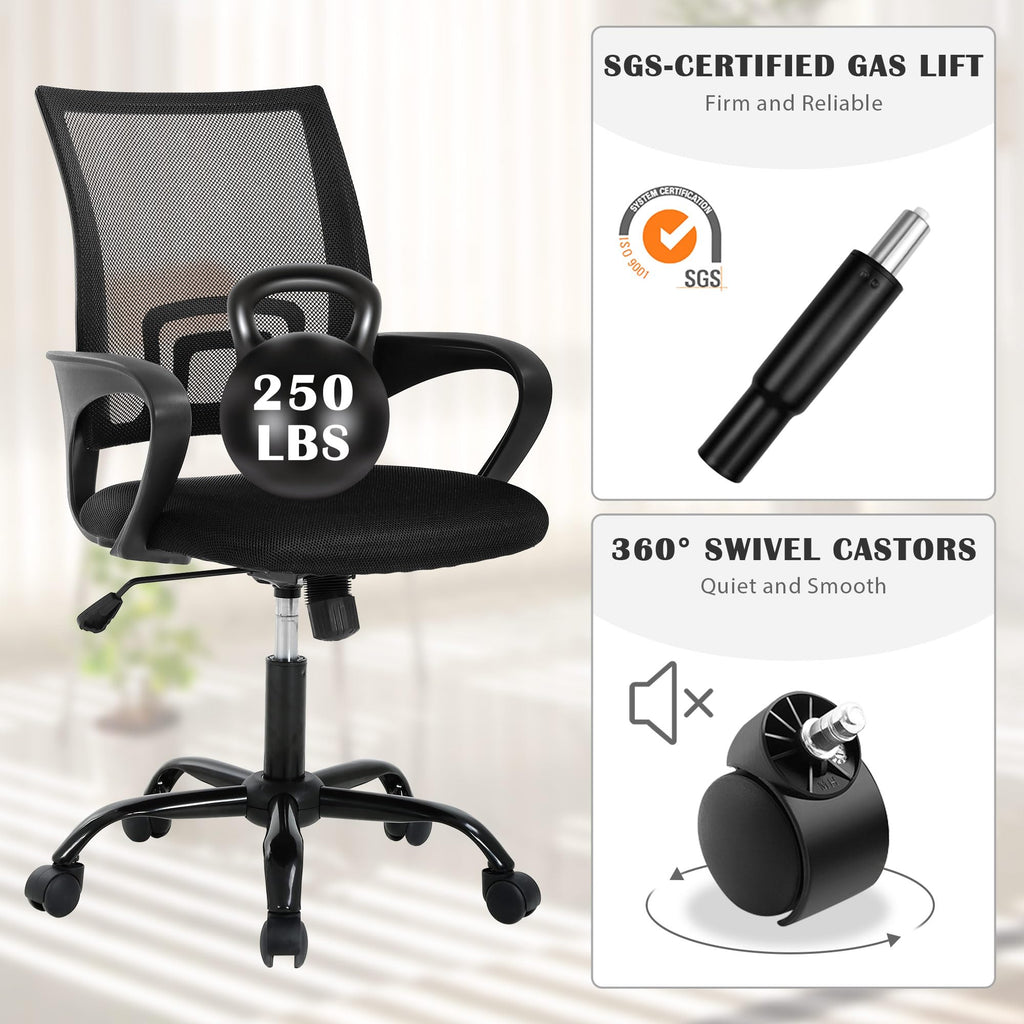 Comfortable Adjustable Mesh Office Chair with Lumbar Support