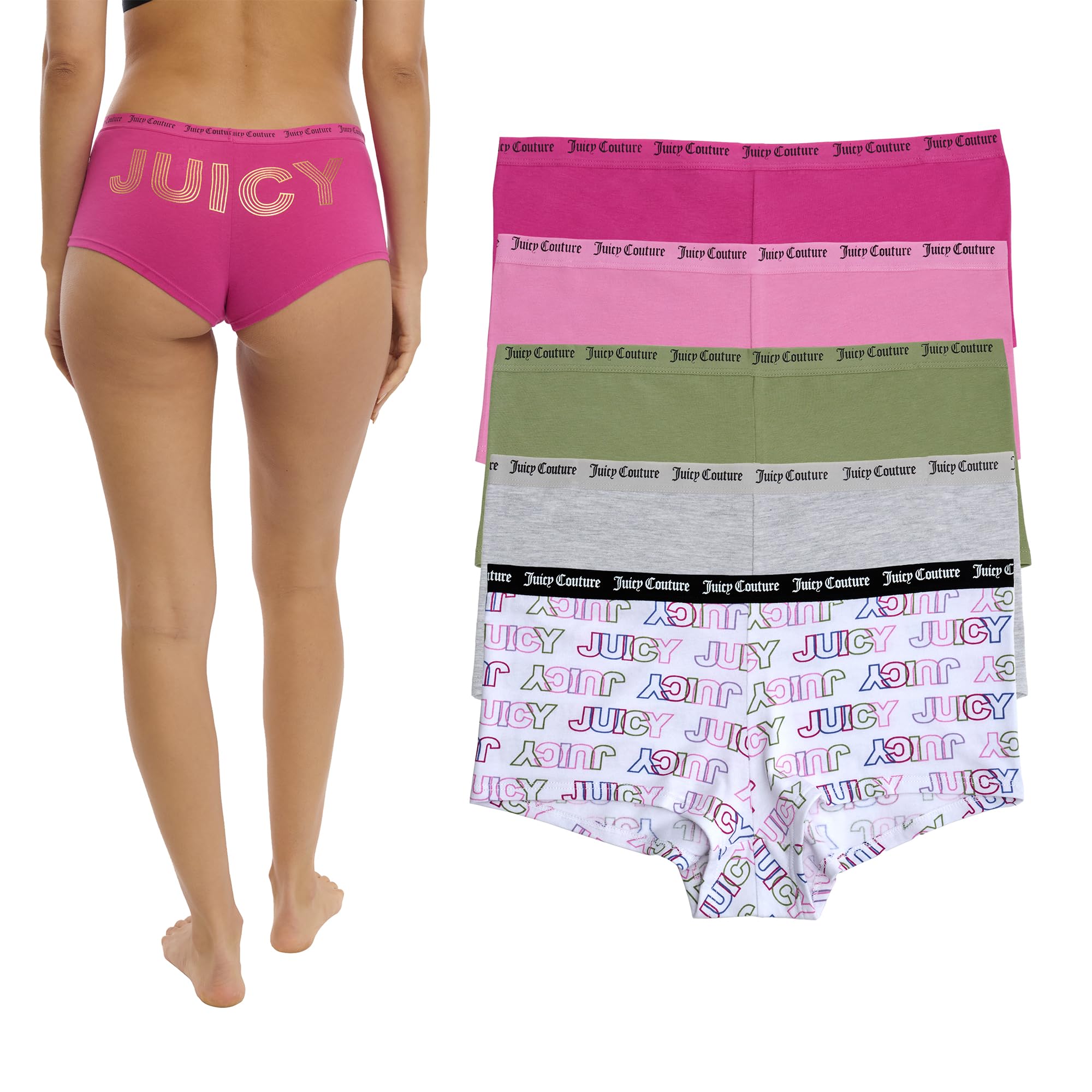 Juicy Couture Women's Cotton Underwear Set 5 Pack