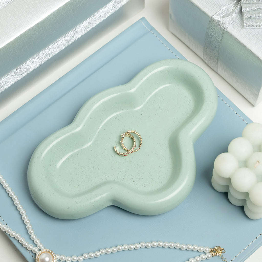 Cloud Trinket Dish, Chubby Jewelry Tray, Ceramic Jewelry Ring Trinket Dish for Rings Earrings Necklace Organizer