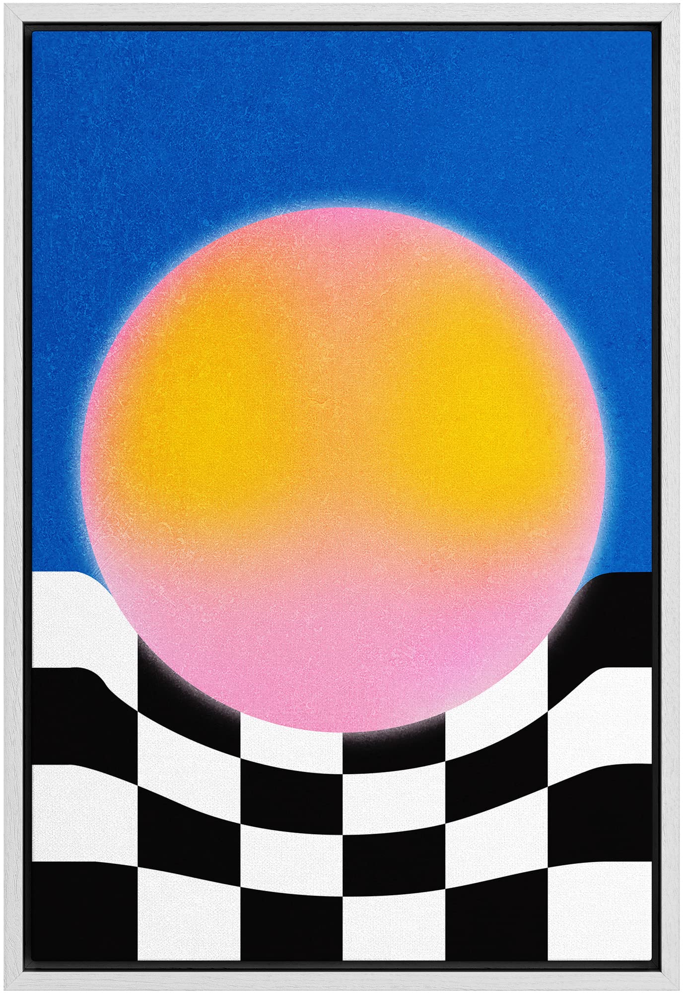 Framed Multicolored Disco Ball Canvas Print â€?Preppy Wall Art for Living Room, Bedroom, or Office