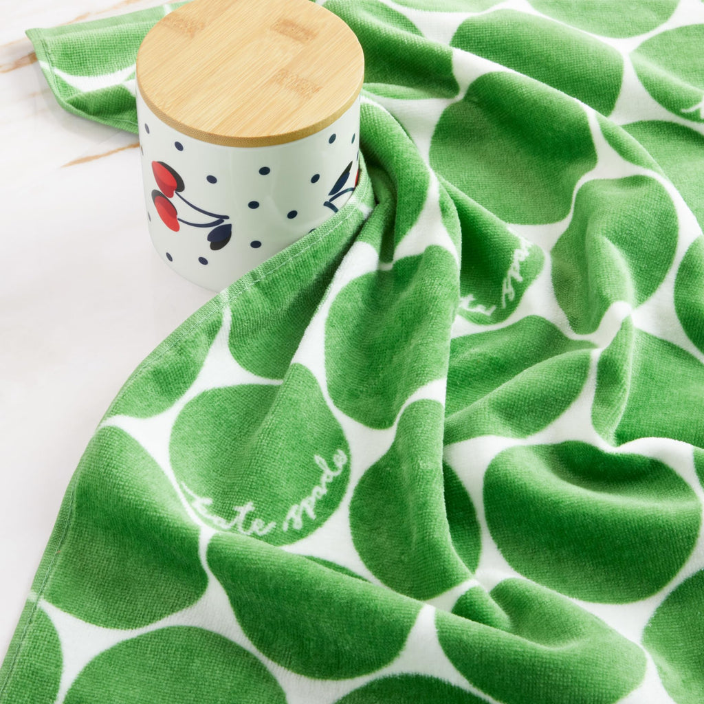 Kate Spade New York Joy Dot Kitchen Towels 2-Pack Set, Absorbent 100% Cotton Velour, 17"x28"