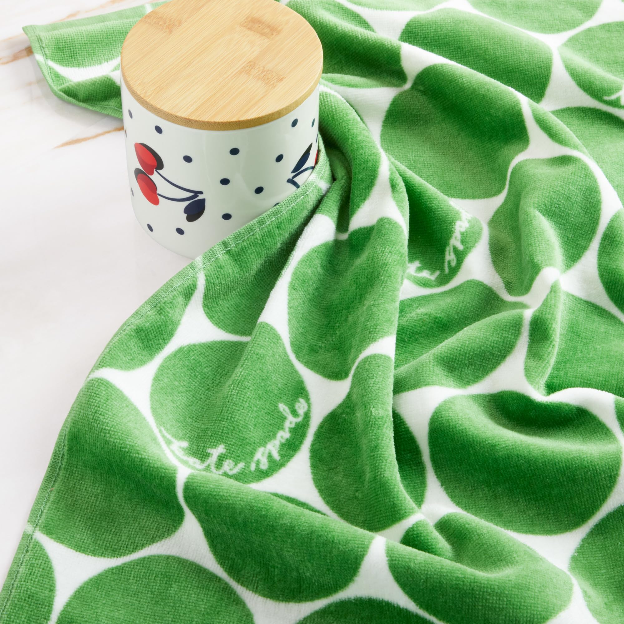 Kate Spade New York Joy Dot Kitchen Towels 2-Pack Set, Absorbent 100% Cotton Velour, 17"x28"