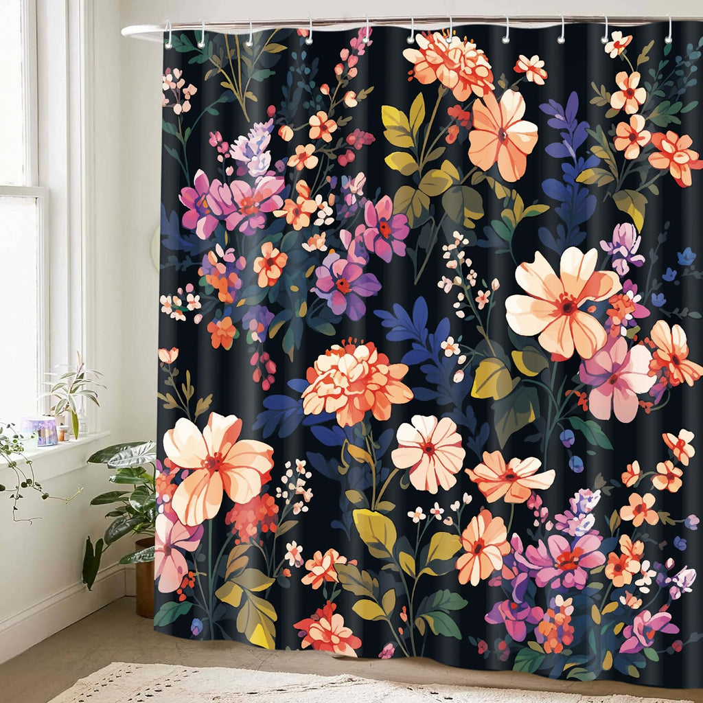 Cute Shower Curtain for Bathroom Modern Aesthetic Funky Decorative, Pretty Chic Cloth Set with Hooks, 72x72 Inch