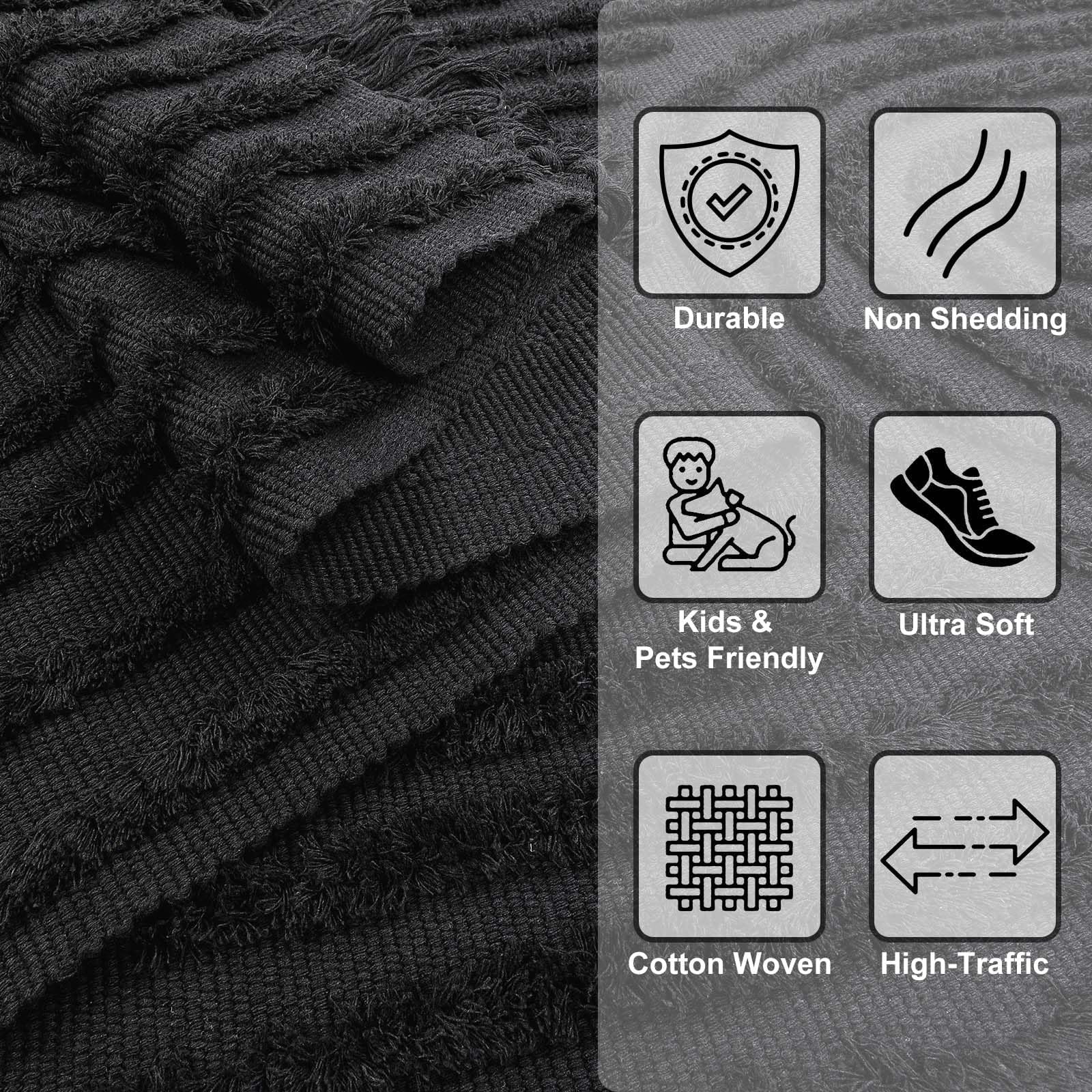 Washable Kitchen Runner Rug - Hand-Woven Bathroom Runner Rug with Tassels, Terracotta Entryway Runner Rug, Tufted Rainbow Bedroom Rug Runner, Hallway Rug for Laundry/Living Room