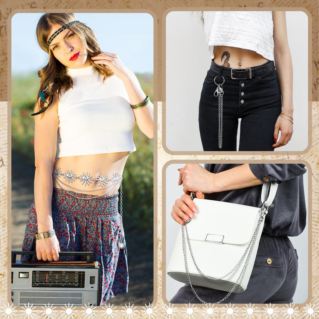 Multi-Layer Chain Belt â€?5-Piece Hip Hop Metal Wallet Chains for Jeans & Pants