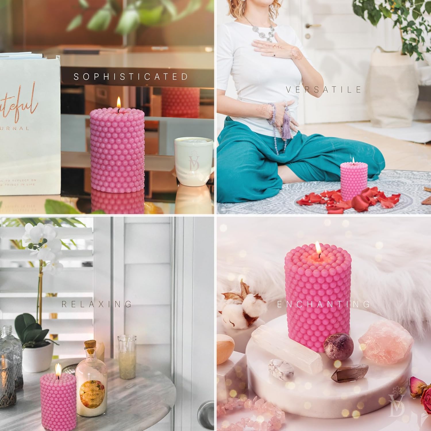 Bubble Candles, Pink Pillar Candles, Pink Candle, Aesthetic Candle, Peppy Decor, Bubble Decor, Unique Home Decor Aesthetic