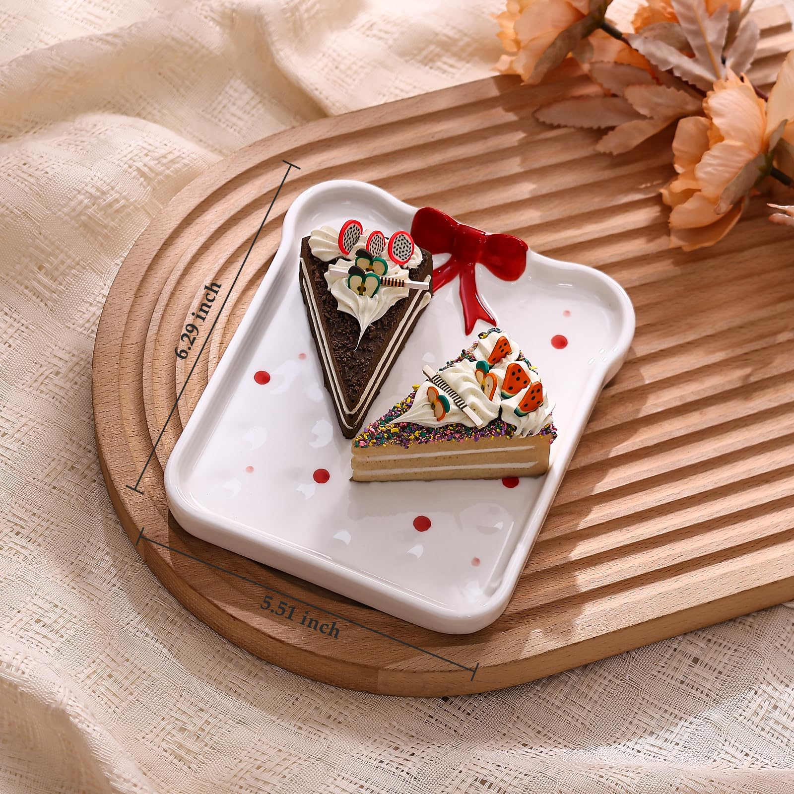 Cute Bow Ceramic Dessert Plates, Dinner Plate