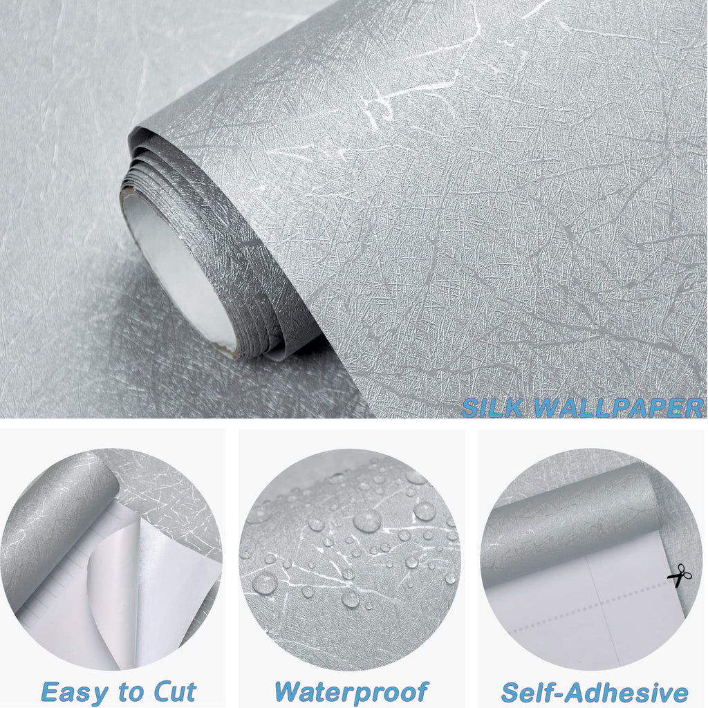 Silk Peel and Stick Contact Paper Textured Self Adhesive Removable Wall Sticker m Waterproof