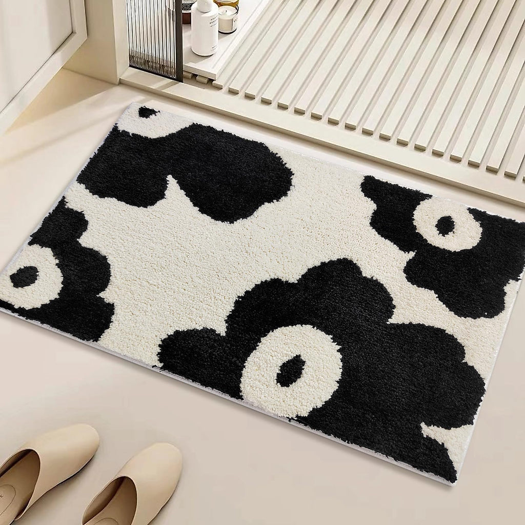 Cute Bath Mat for Bathroom Soft Super Absorbent Non Slip TPR Backing, Quick Drying, Machine Washable Bath