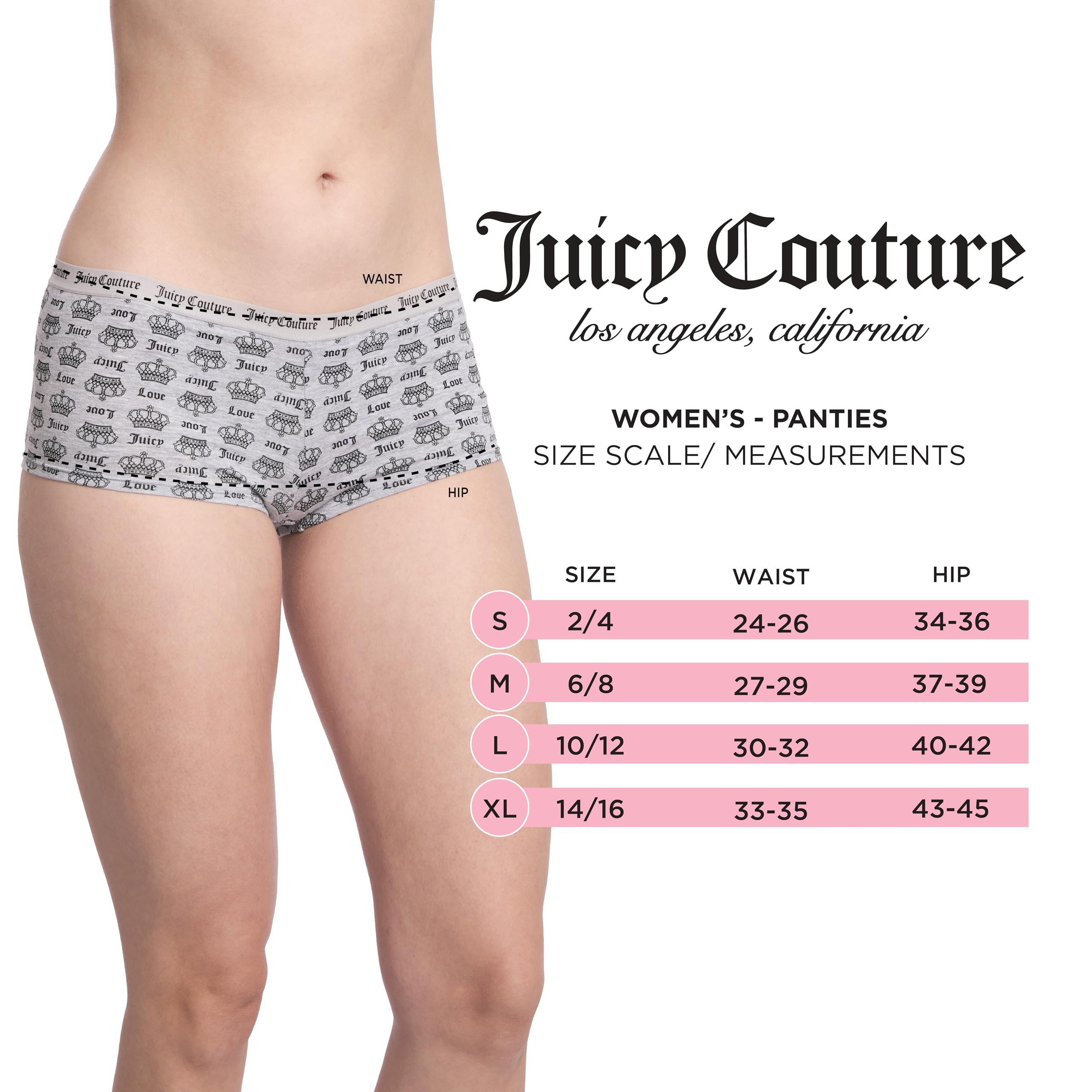 Juicy Couture Women's Cotton Underwear Set 5 Pack
