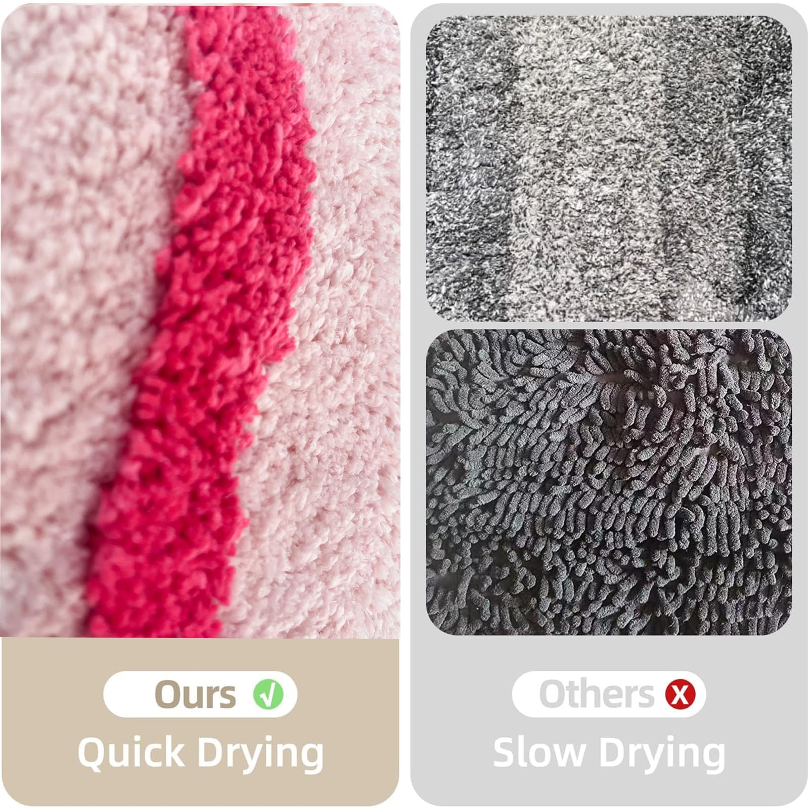 Coquette Bow Bathroom Mat Non Slip Bow Rug Cute Scallop Carpet Room Decor Microfiber Absorbent Bath Rug