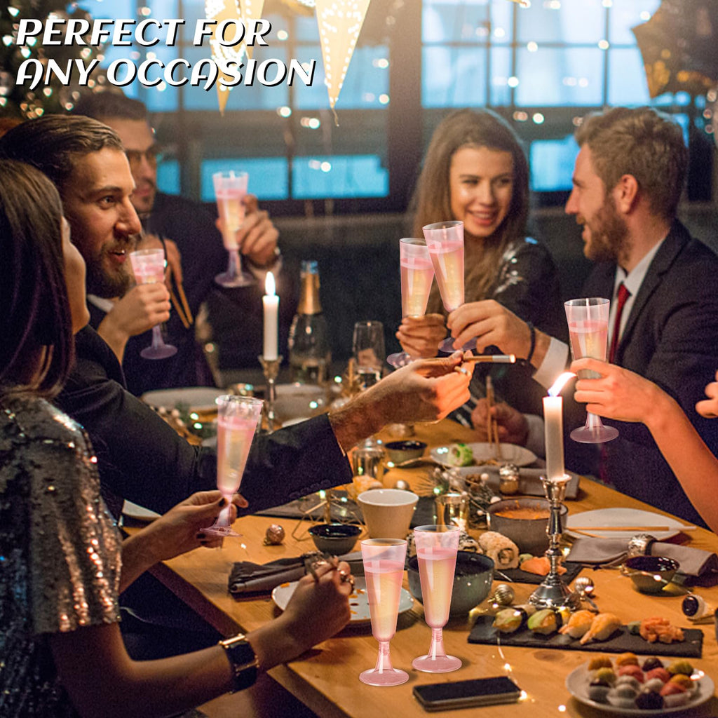 Champagne Flutes Plastic 100 Pack Disposable Mimosa Glasses