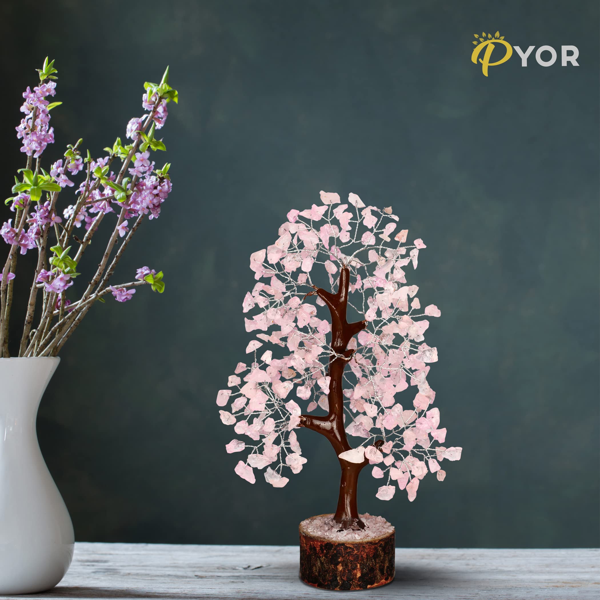 Rose Quartz Crystals Good Luck Money Tree