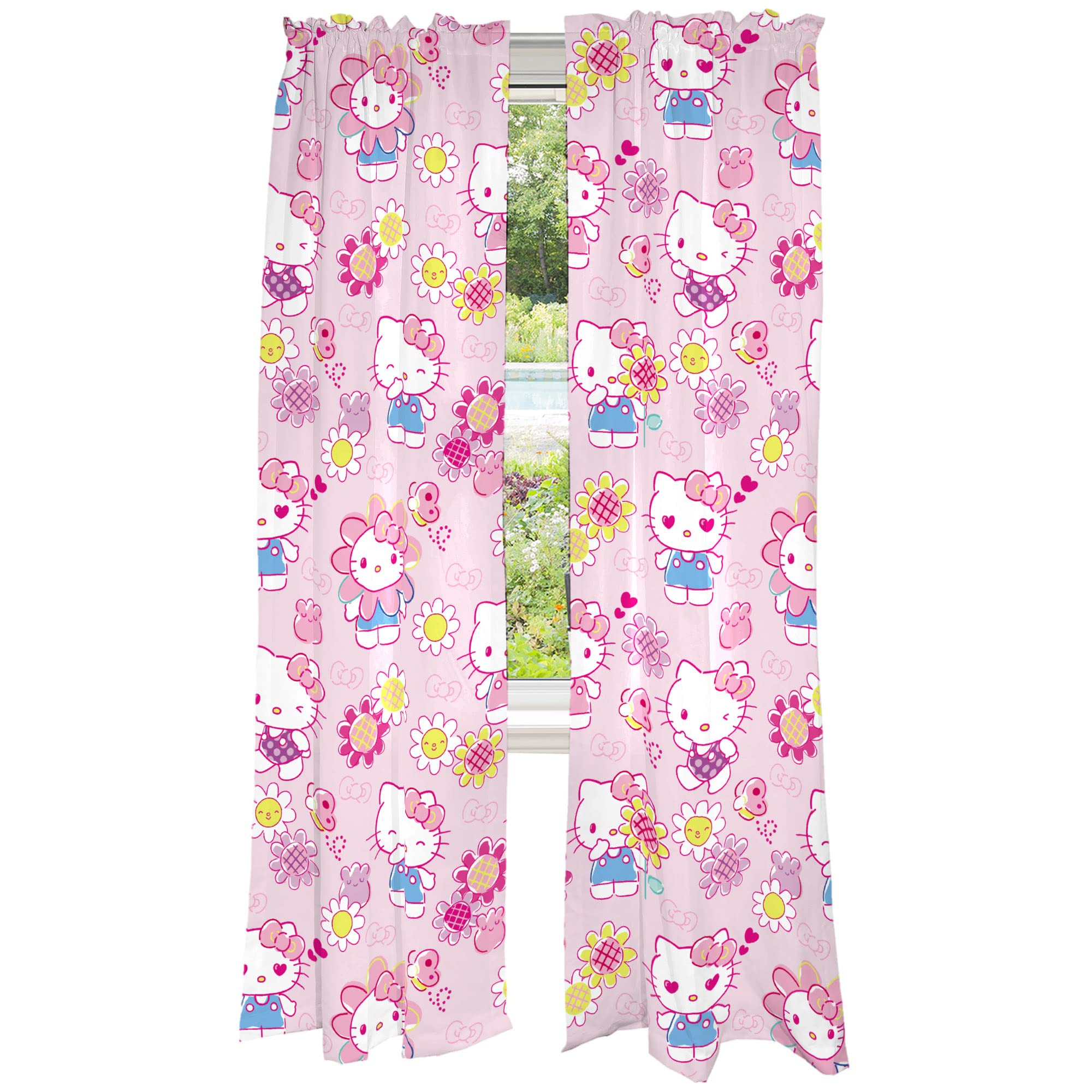 Hello Kitty Room Window Curtains Drapes Set