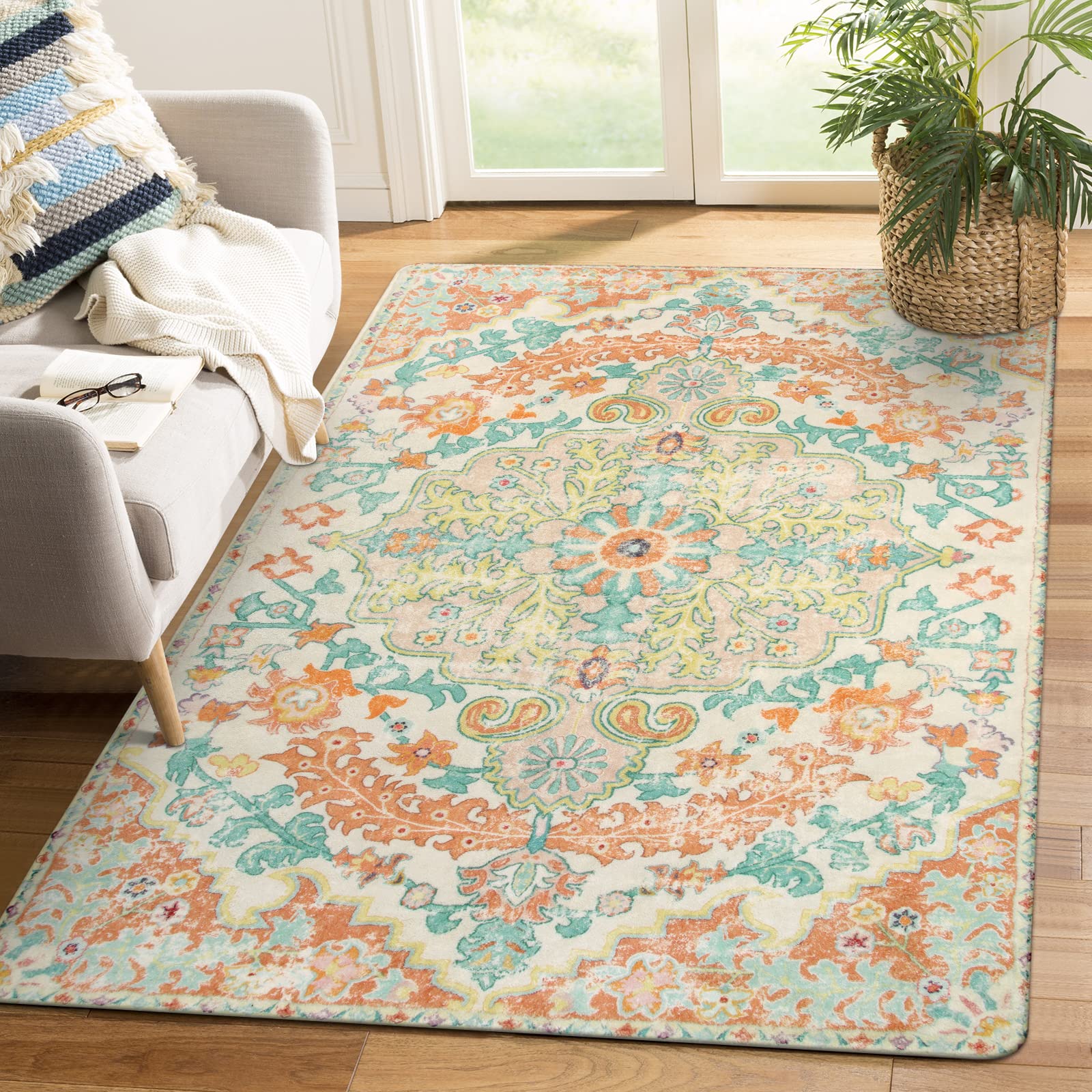 Floral Bohemian Medallion Area Rugs