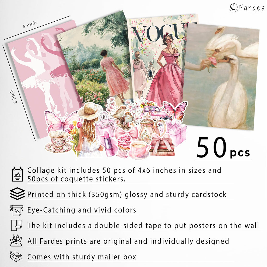 Preppy Aesthetic Wall Collage Kit â€?Cute Posters for Girls' Bedroom Decor