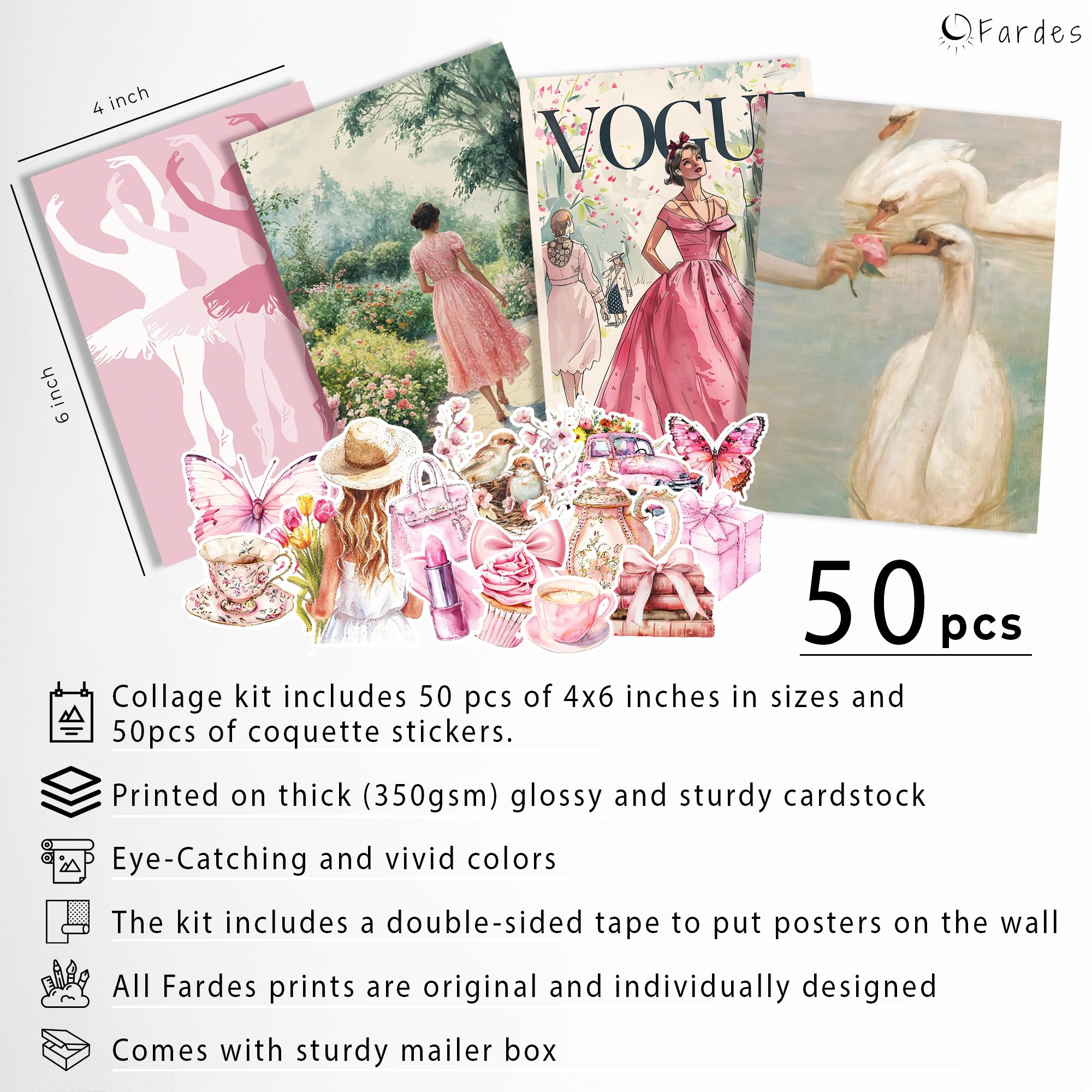 Preppy Aesthetic Wall Collage Kit â€?Cute Posters for Girls' Bedroom Decor