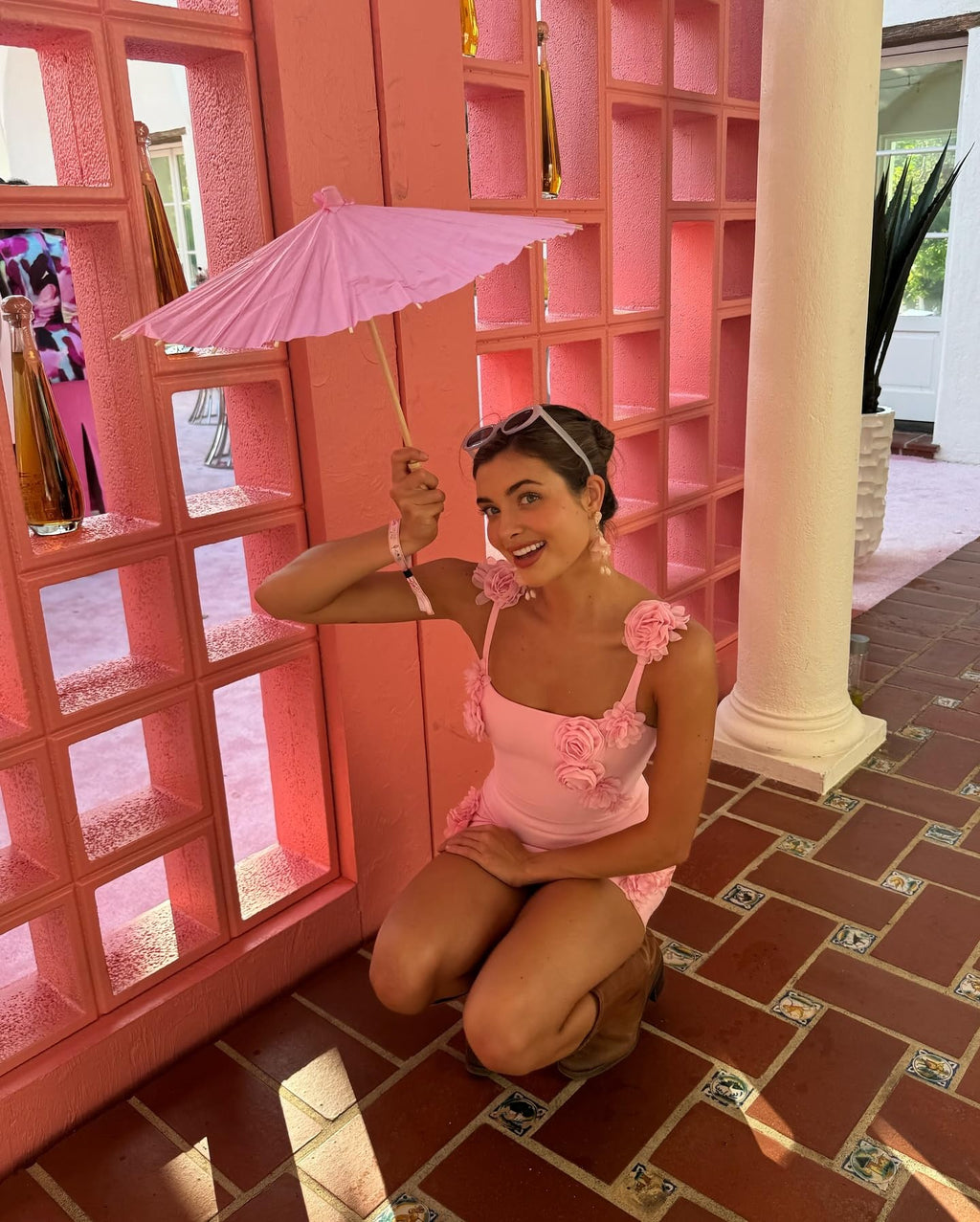 Women's Rosette Applique Mini Dress