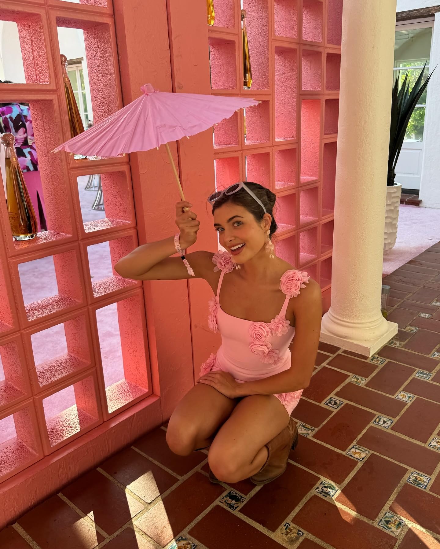 Women's Rosette Applique Mini Dress