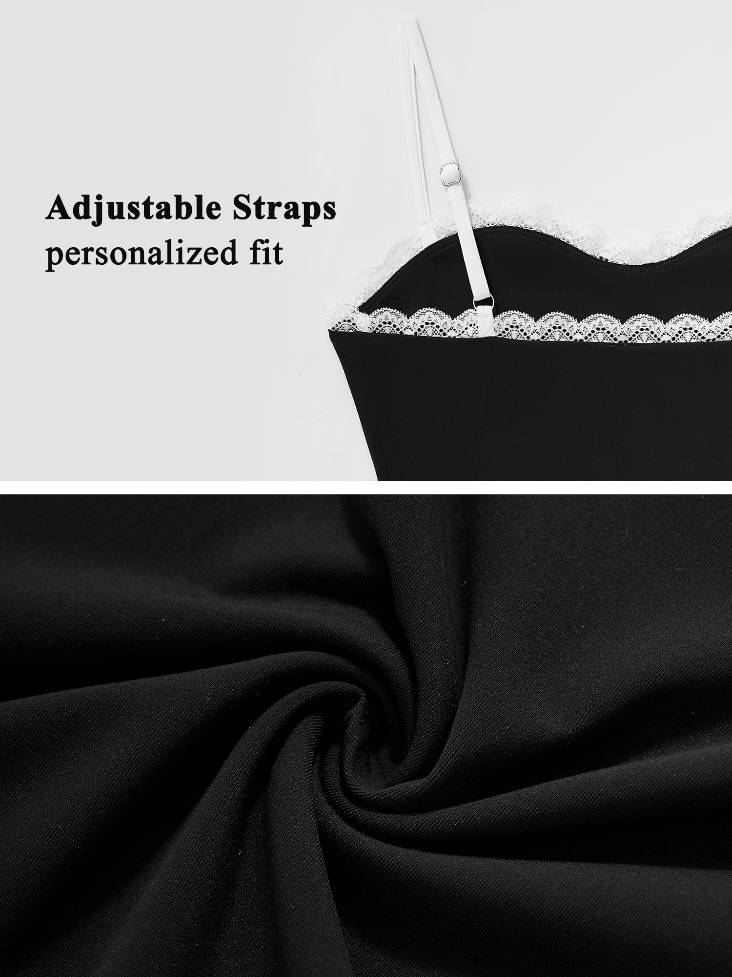 Lace Tank Tops for Women Sexy Double Lined Y2K Going Out Basic Cami Shirt