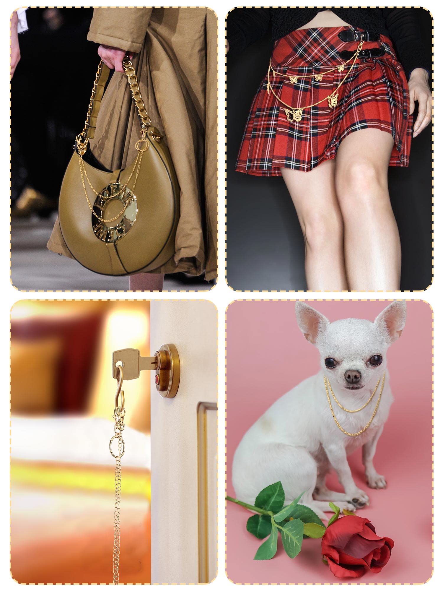 Multi-Layer Chain Belt â€?5-Piece Hip Hop Metal Wallet Chains for Jeans & Pants