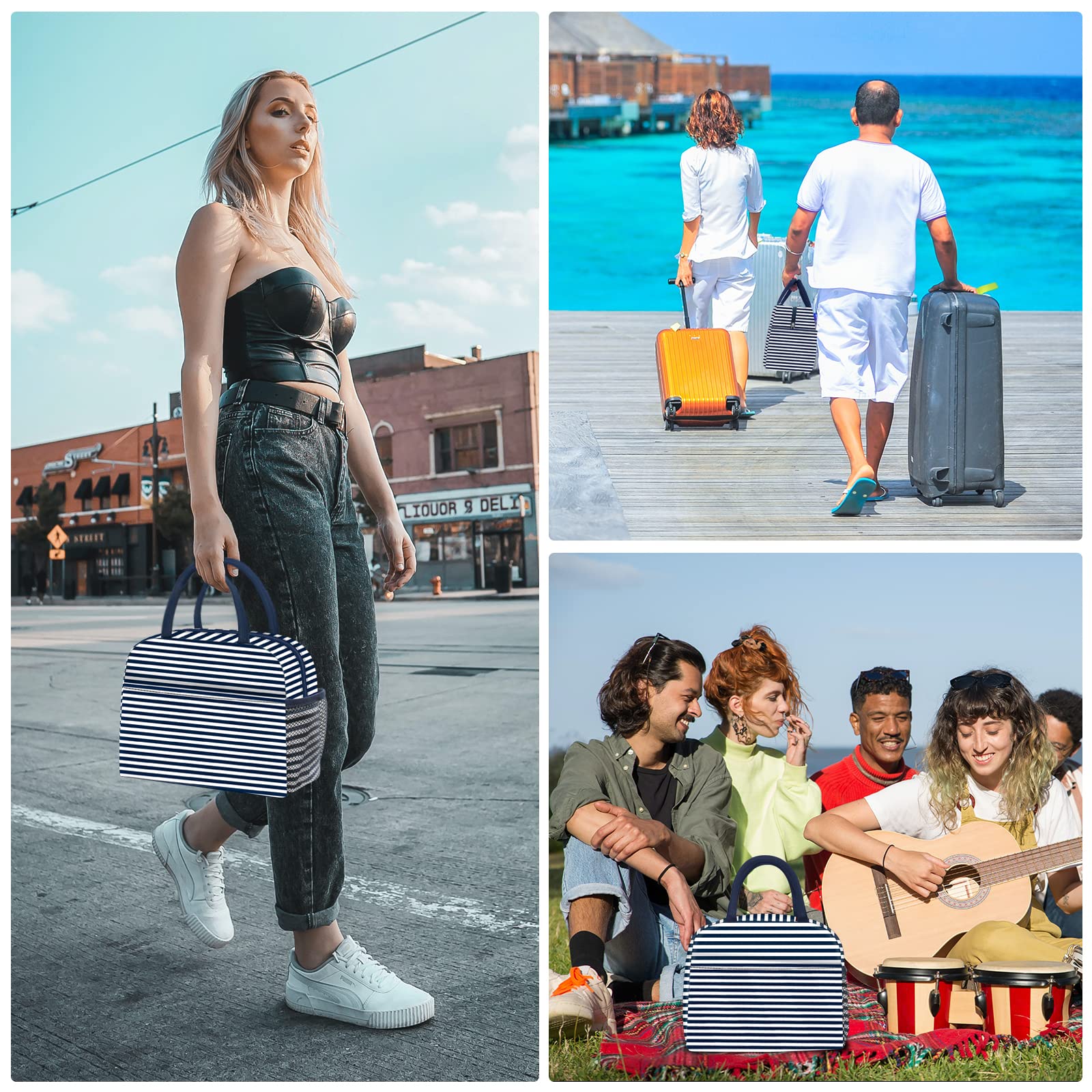 Reusable Insulated Lunch Tote Bag,Leakproof Food Handbags Case High Capacity