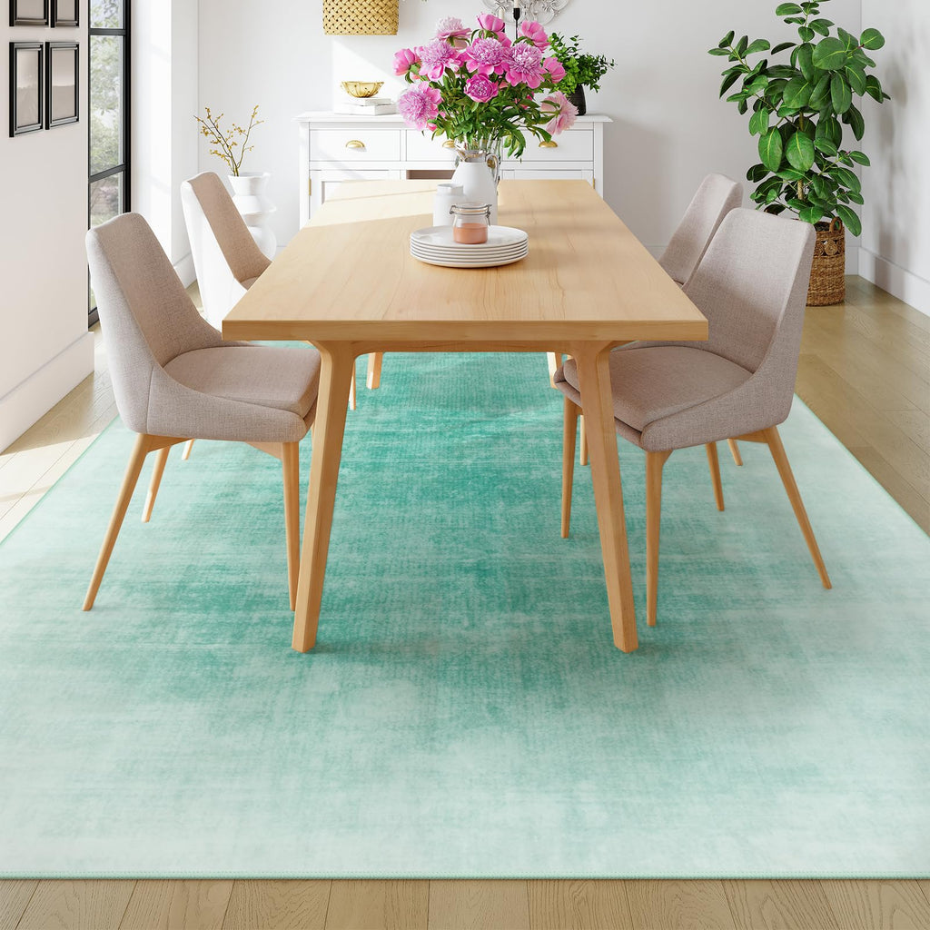 Contemporary Ombre Nursery Rug Washable Non-Slip