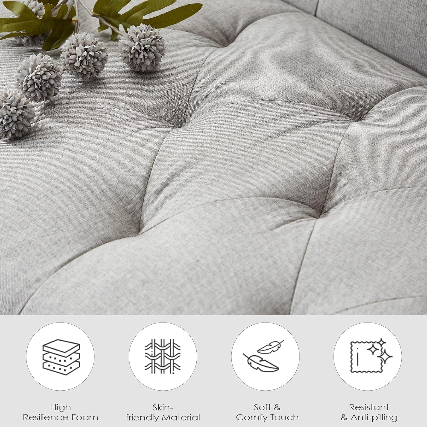 Velvet Loveseat Sofa w/ 2 USB Charger Ports and 2 Cupholders, Mid-Century Modern Tufted