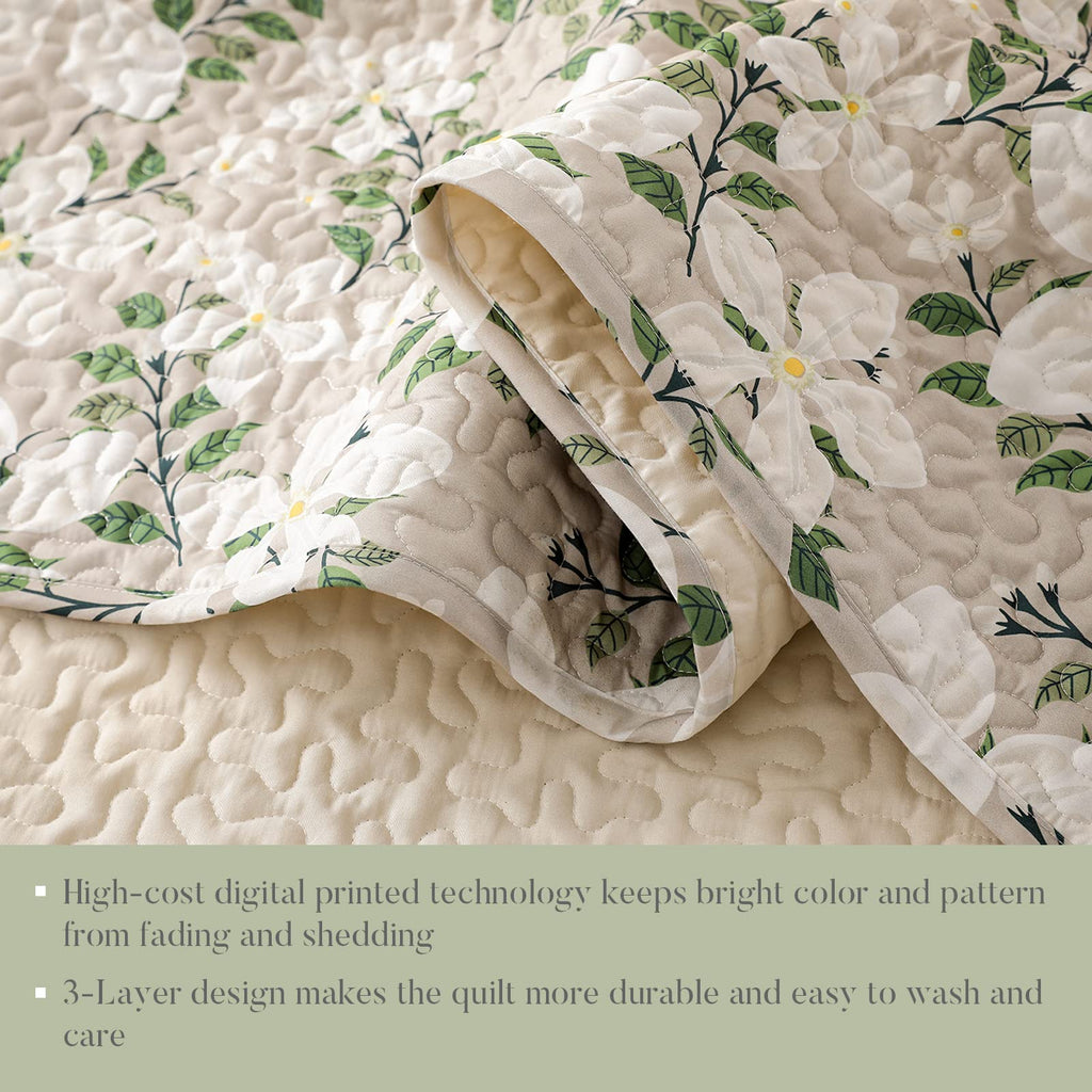 Reversible Patchwork Quilts Full Size, Lightweight Boho Printed Bedspreads Coverlets Quilt Bedding Set with 2 Pillow Shams