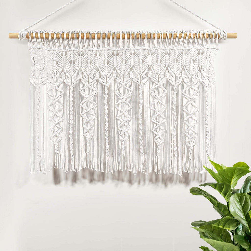 Lush Decor Boho Macrame Textured Cotton Valance Curtain