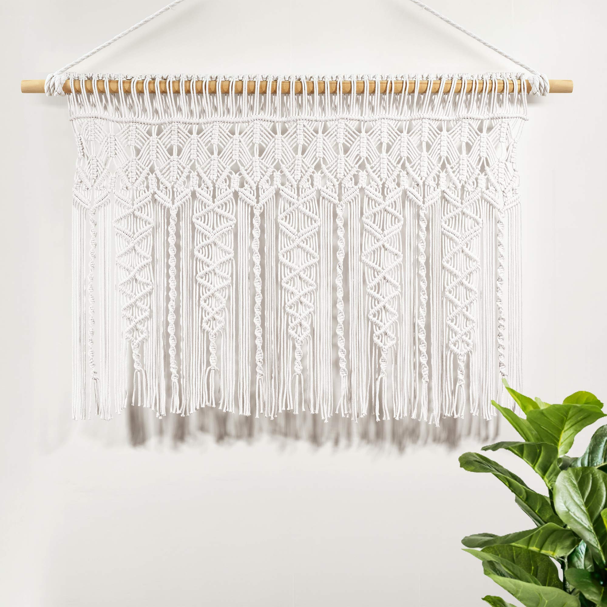 Lush Decor Boho Macrame Textured Cotton Valance Curtain