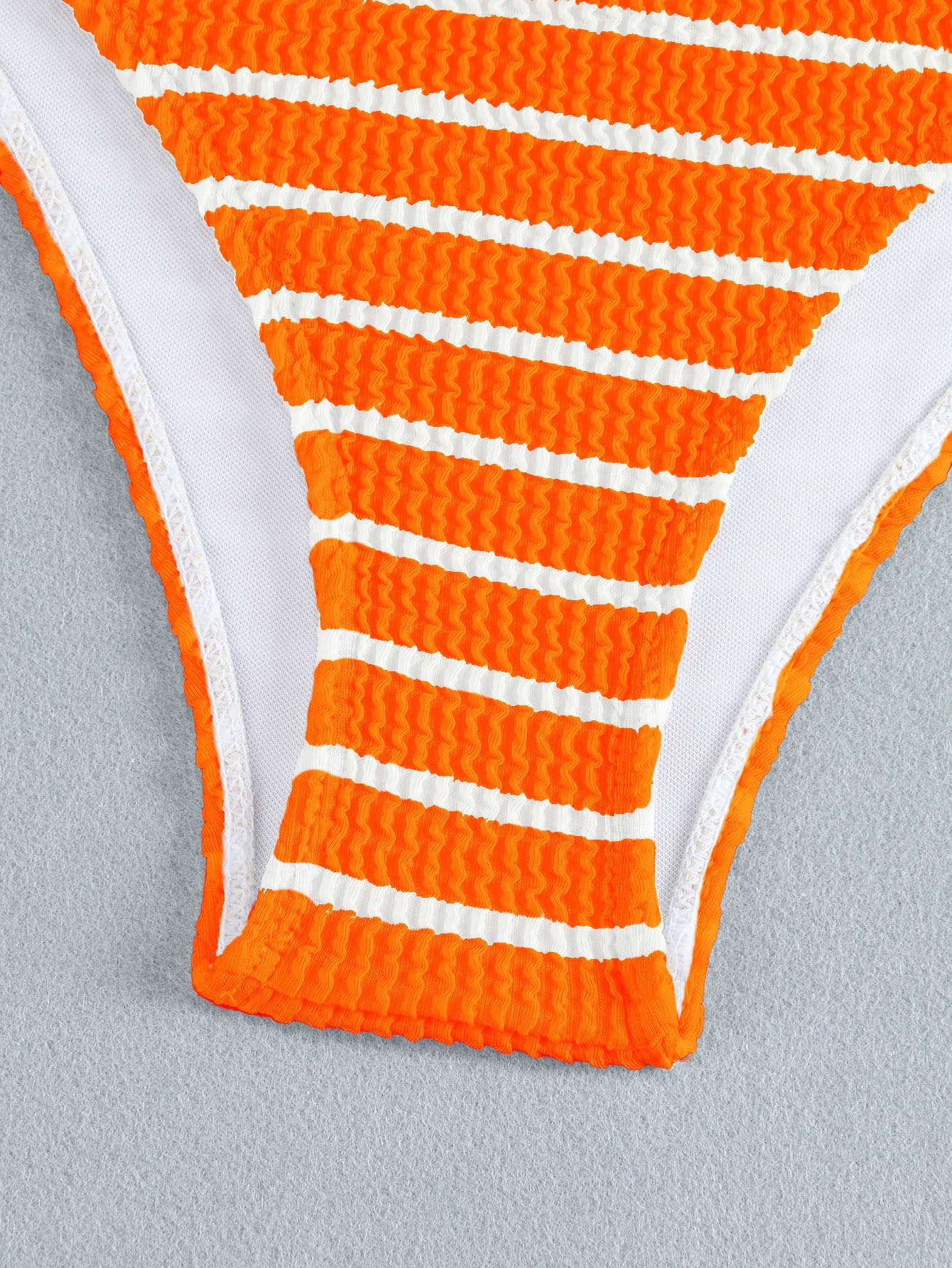 Women's 2 Piece Strapless Swimsuit Striped Bandeau High Waisted Thong Bikini Set Bathing Suit