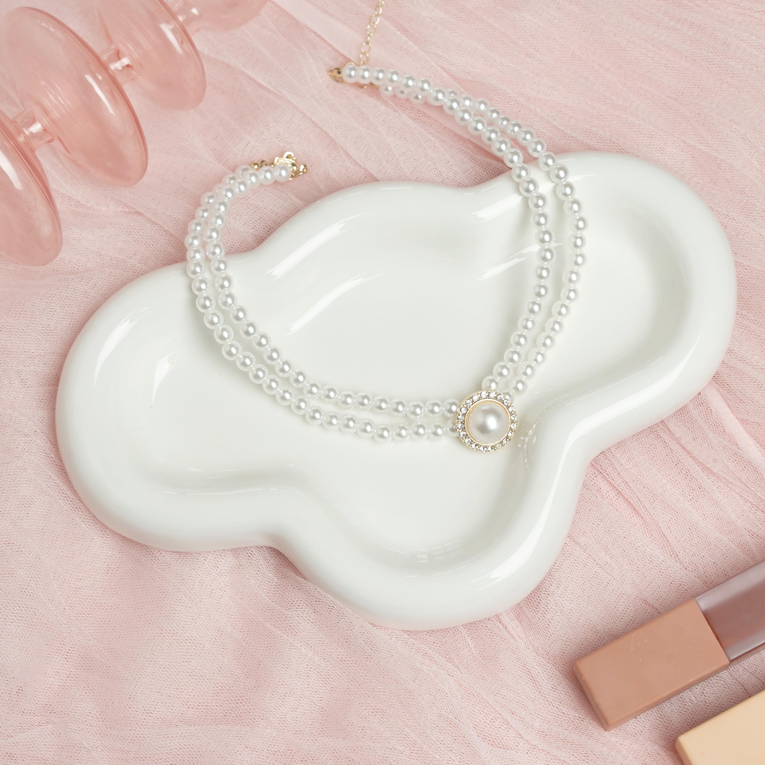 Cloud Trinket Dish, Chubby Jewelry Tray, Ceramic Jewelry Ring Trinket Dish for Rings Earrings Necklace Organizer