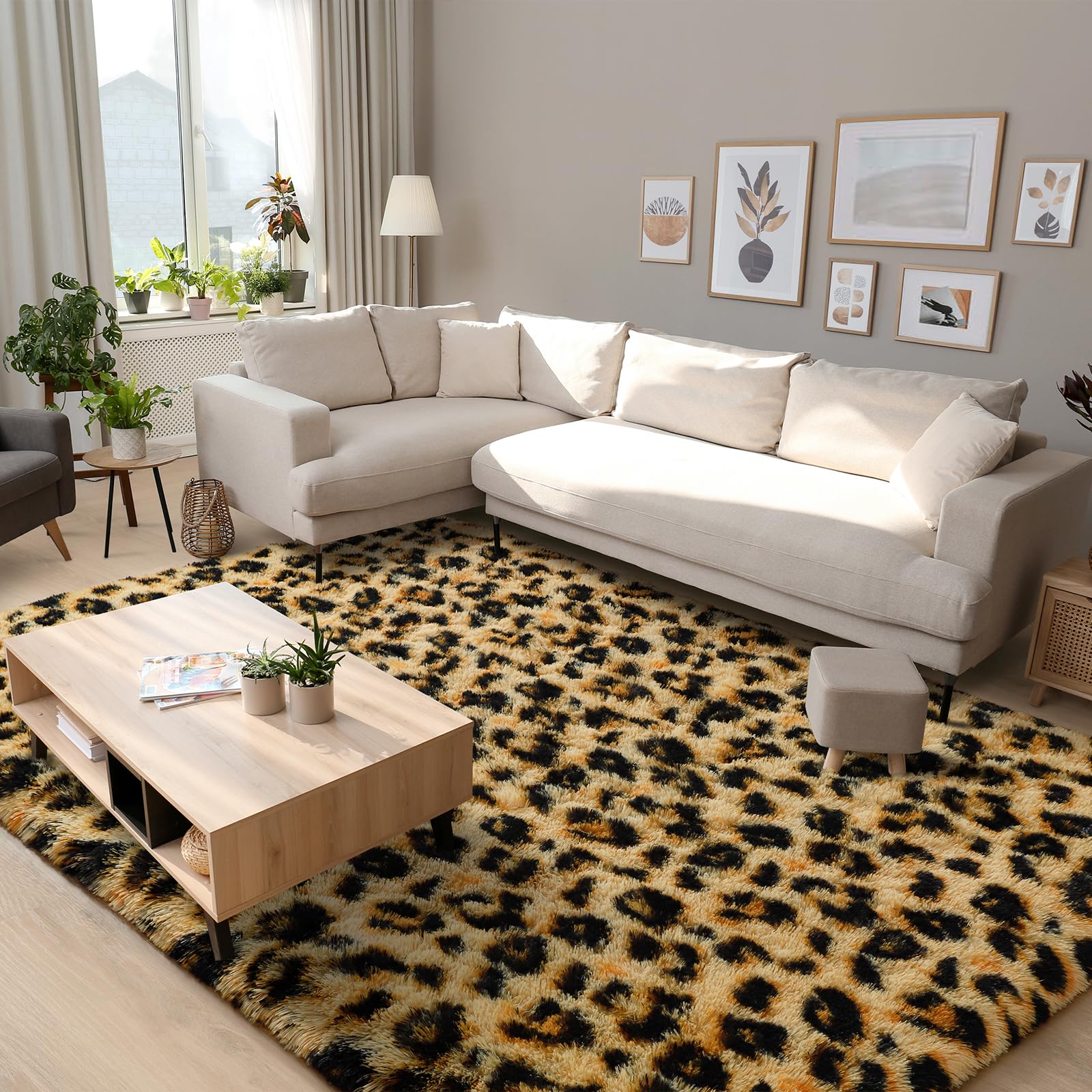 Leopard Rugs, Soft Bedroom Rugs - Fluffy Living Room Rugs, Girls Room Decor