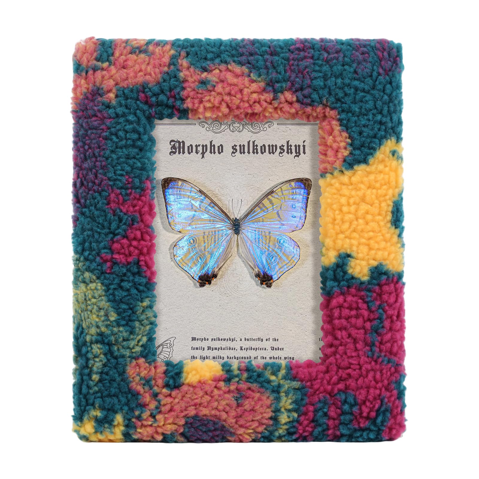 Watercolor-style Fluffy Decorative Picture Frame with Stand and Real Glass for Home Living Room Bedroom Decor