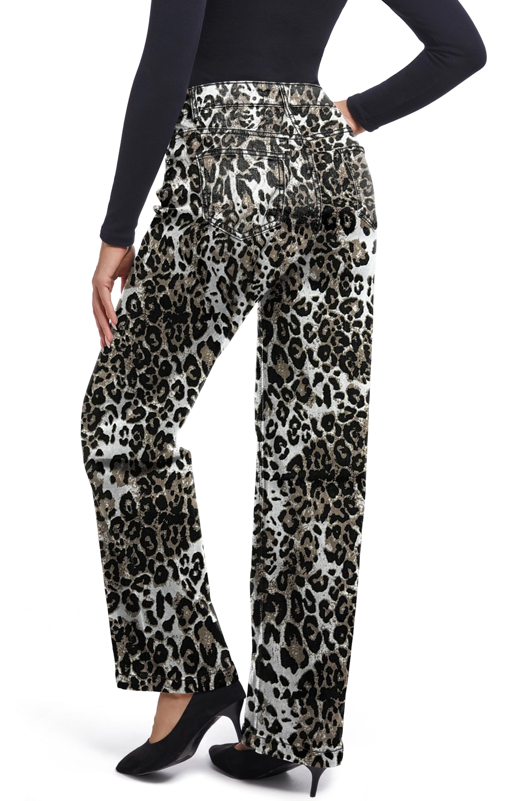 Women's Jeans Straight Leg Casual High Waisted Stretch