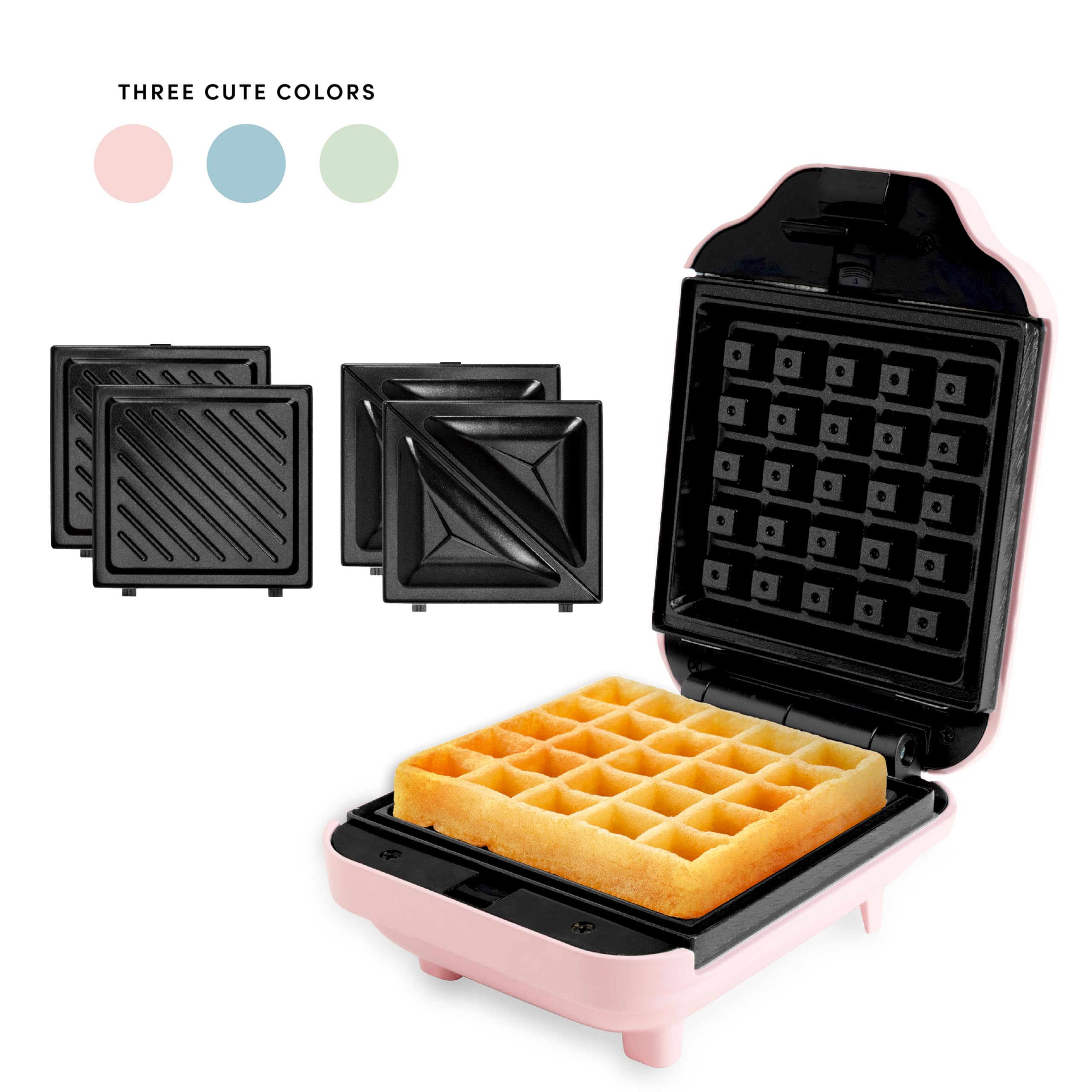 Sandwich Grill, and Waffle Maker with Removable Ceramic Coated Plates 3-in-1 Panini Press