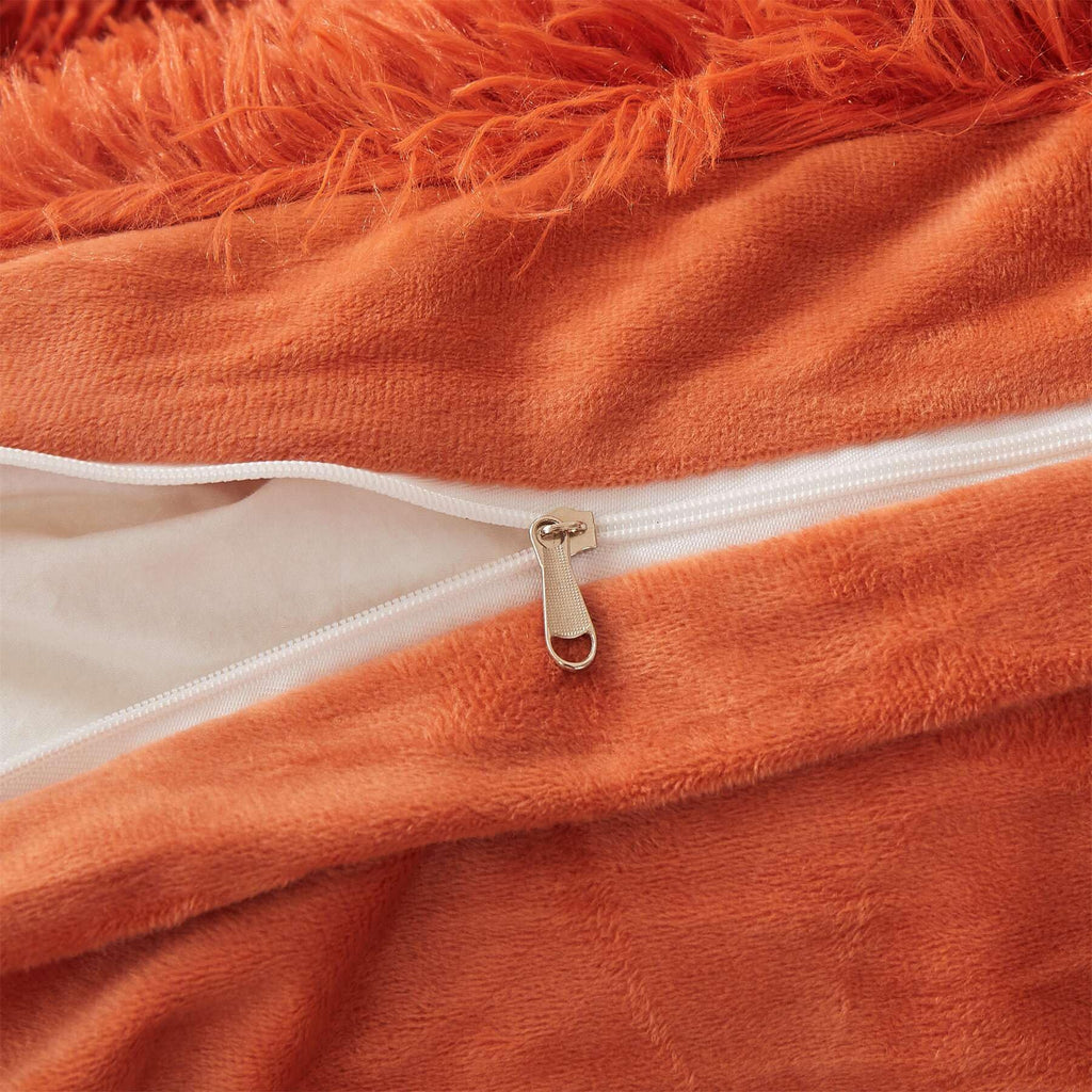 Fluffy Faux Fur Comforter Cover Set Queen - Ultra Soft Plush Bedding Sets 3 Pieces (1 Fluffy Duvet Cover + 2 Faux Fur Pillow case) Cute Bed Set