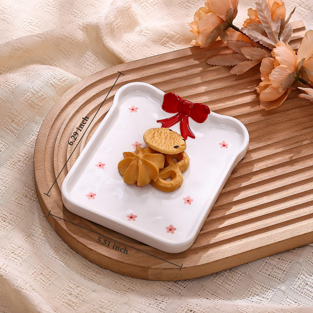 Cute Bow Ceramic Dessert Plates, Dinner Plate