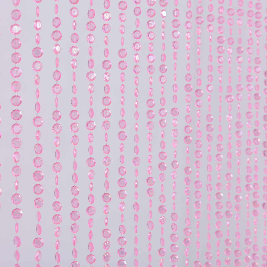 Strands Iridescent Crystal Beaded Curtain for Doorway Room Divider Party Bedroom Decorations, Diamond Cut Bead Curtain, 34 PCS 3FT X 9FT