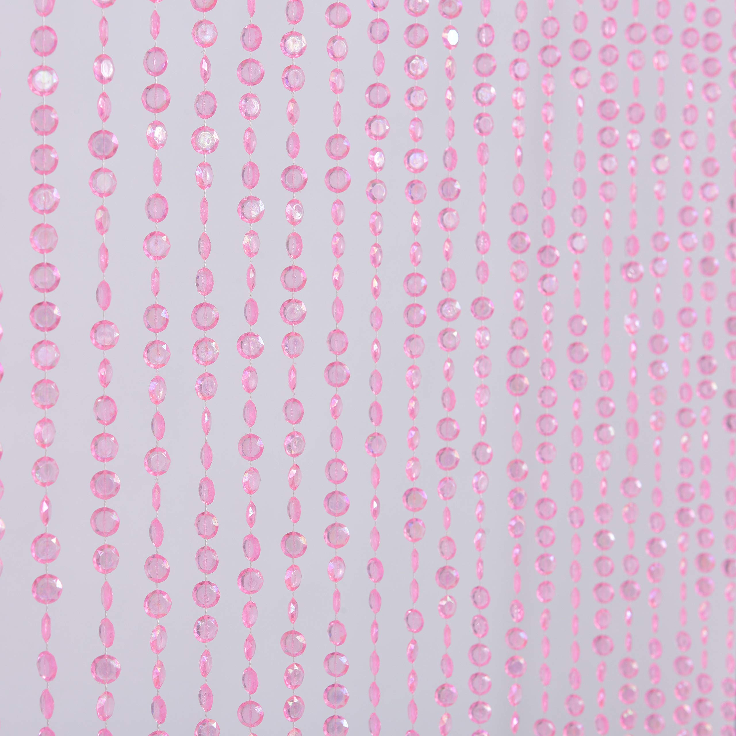 Strands Iridescent Crystal Beaded Curtain for Doorway Room Divider Party Bedroom Decorations, Diamond Cut Bead Curtain, 34 PCS 3FT X 9FT